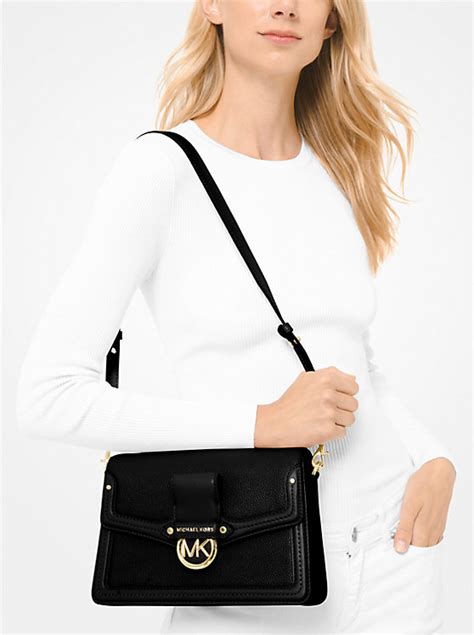 michael kors jessie medium bag in black|Michael Kors Jessie Medium Pebble Leather Shoulder Bag.